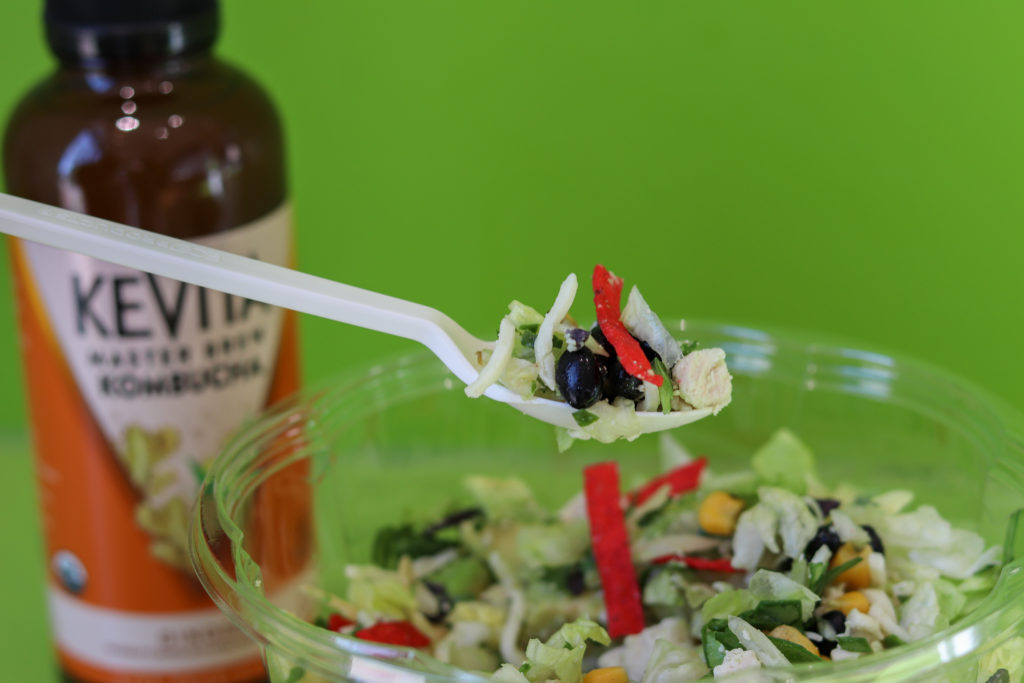 Photo of salad on fork