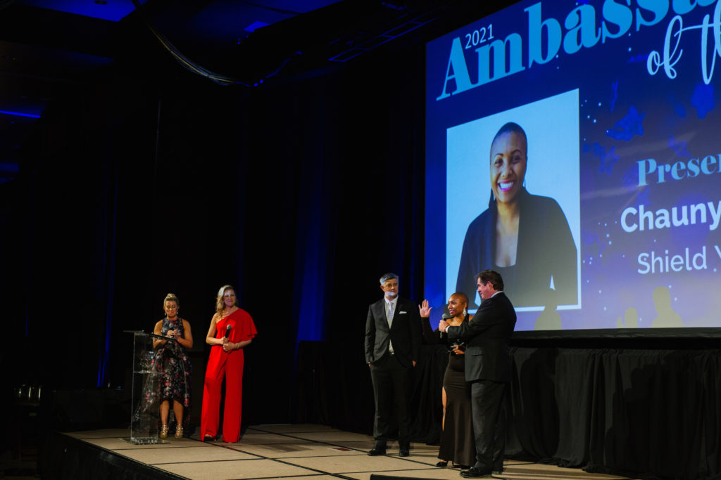 Chauny Shivers Receiving Award