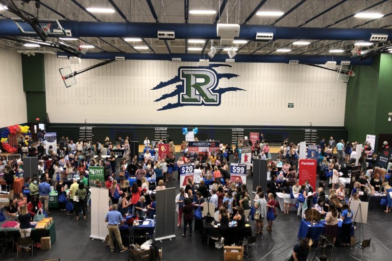 New teachers visit vendor tables